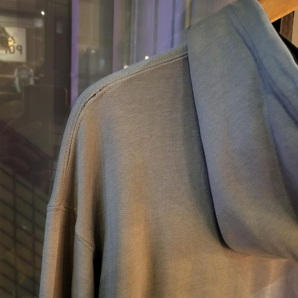 SWT313 - Vintage Retro Essential Champion Grey Stone Hoodie sweatshirt with big spellout centre chest embroidered logo #champion #90s #y2k #skater #casual