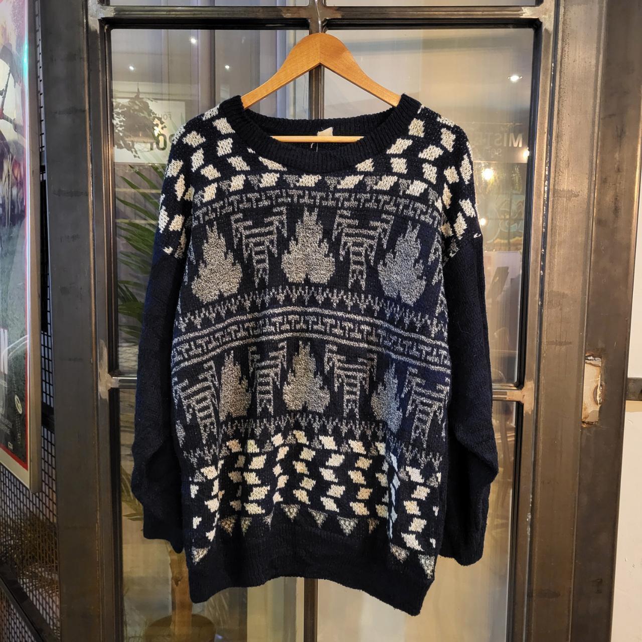 KNT1014 - Vintage Retro Essential mens multicoloured Navy Blue patterned argyle golf grandpa knitted cosby sweatshirt jumper crewneck #knit #jumper #grandad #golf