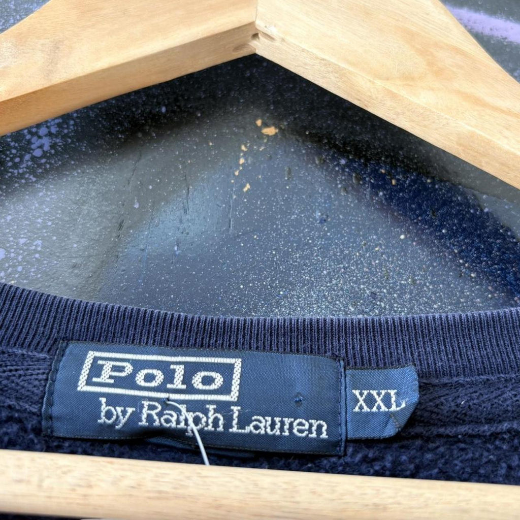 MA0109JD-U - Vintage Retro Essential Navy Polo Ralph Lauren Crewneck Jumper Sweatshirt with embroidered logo #90s #casual #poloralphlauren #preppy