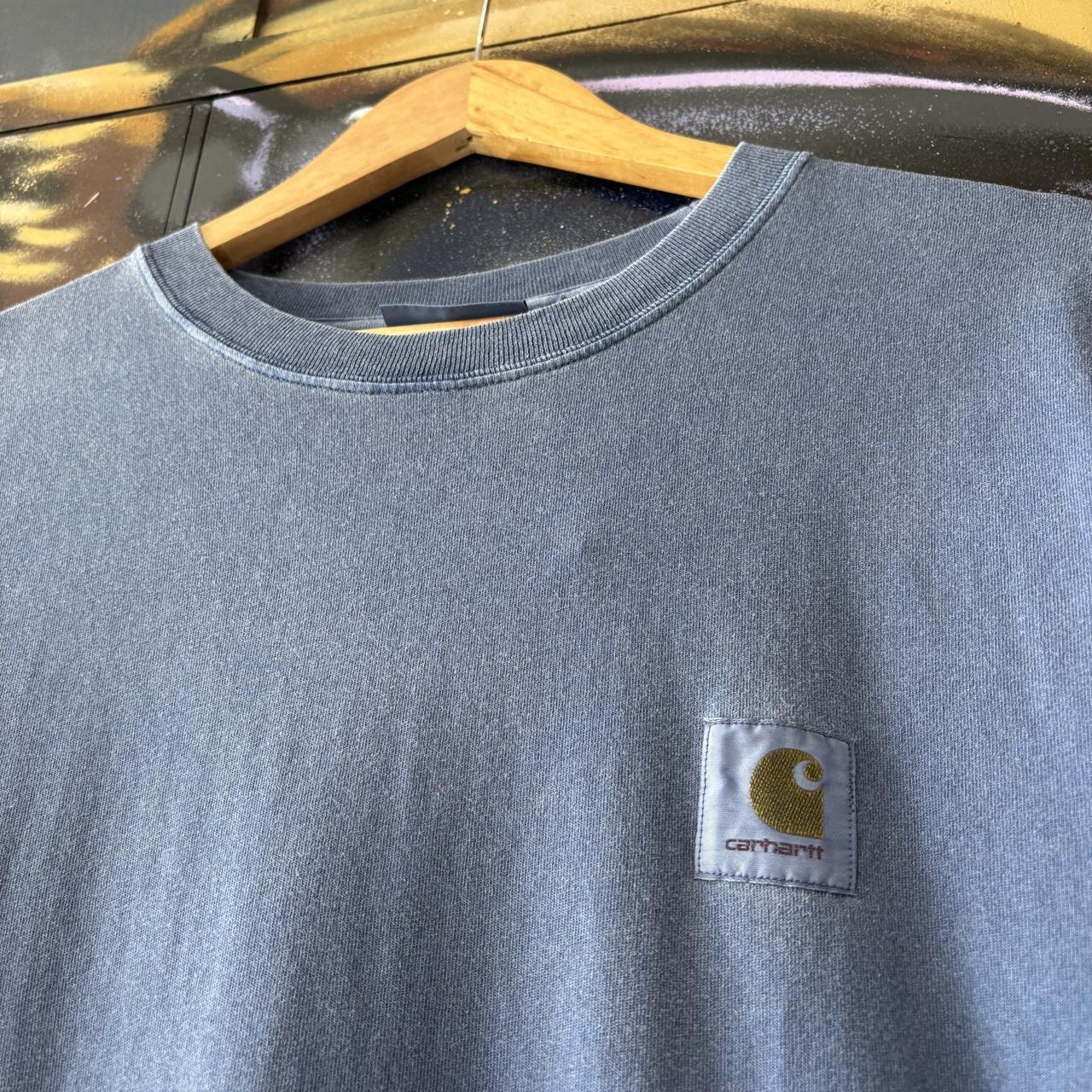 Carhartt WIP T shirt Mens Large Blue Garment Dyed Nelson Pocket Skate Workwear Baggy Tee Top 90s Y2K 00s