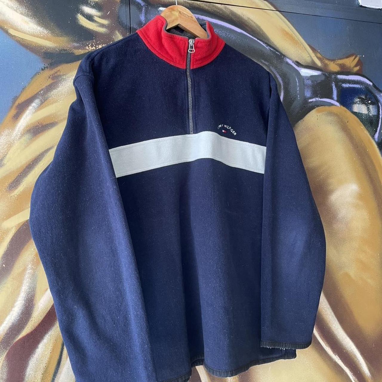 Tommy Hilfiger Chest Stripe Fleece Quarter Zip Sweatshirt
