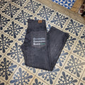JNS203BR - Vintage retro essential Square Zero Black Wash Baggy Straight Leg Denim Jeans Trousers pants #denim #denimjeans #squarezero #embroidered