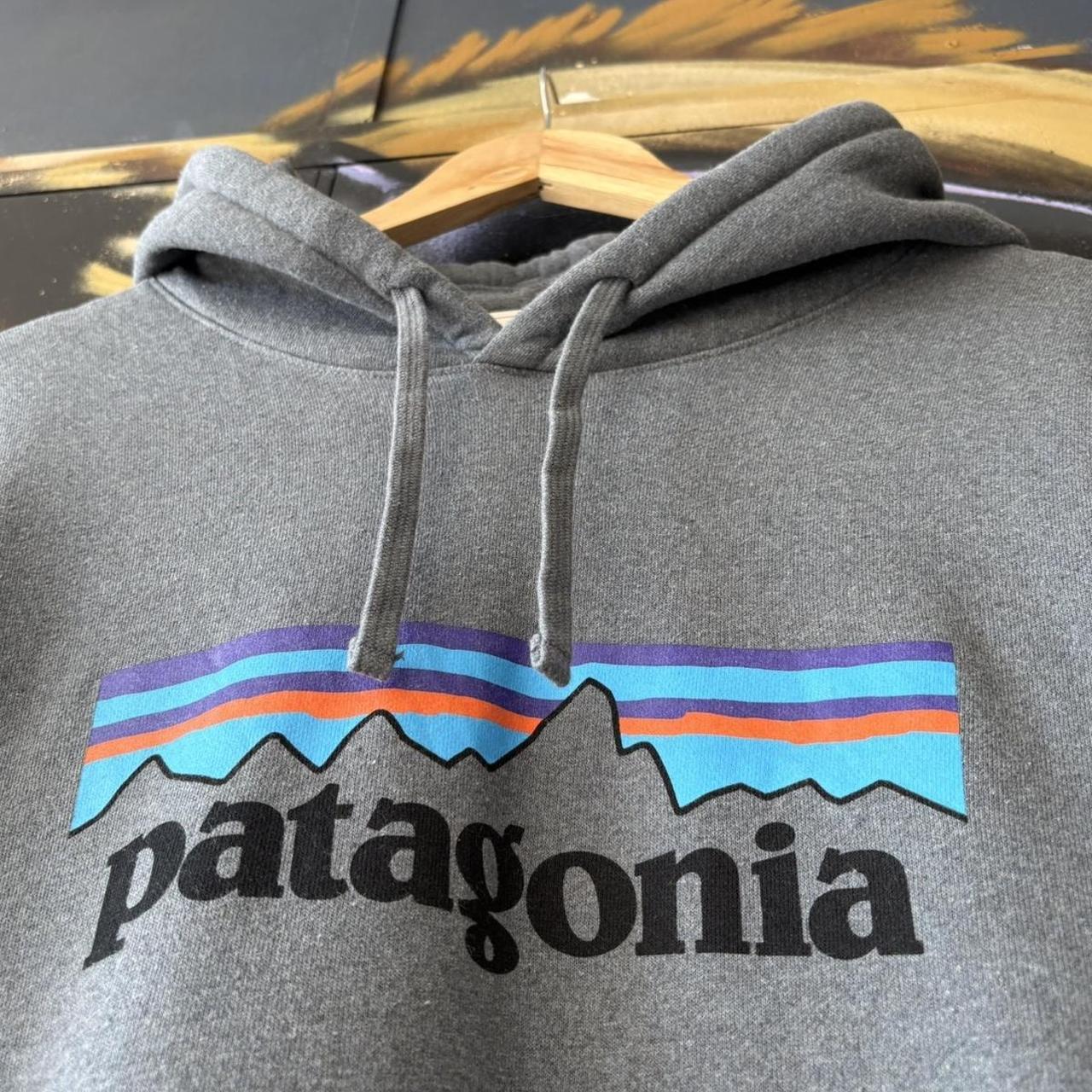 Patagonia P-6 Logo Hoodie Mens XL Grey Uprisal Graphic Skate Gorpcore Jumper Sweatshirt Top Y2K 00s