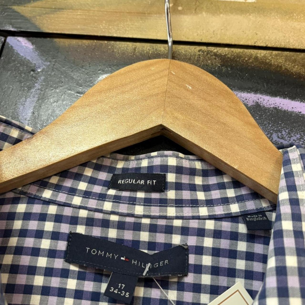 BR1912YL-U - Vintage Tommy Hilfiger Blue Check Longsleeve collared button up polo shirt top #Y2K #preppy #chiefkeef #smartcasual #oldmoney