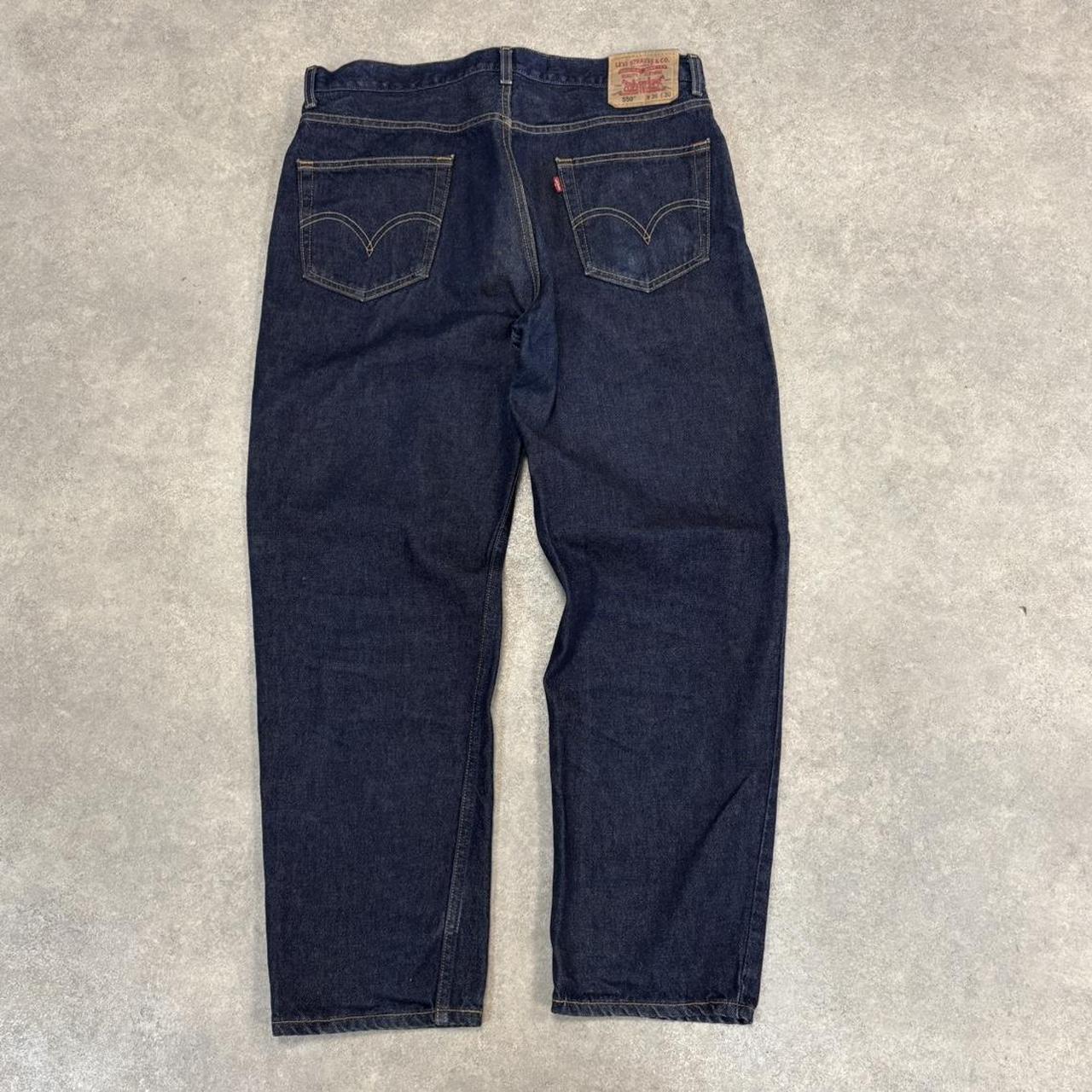 Vintage Dark Blue Wash Levi’s 550 Jeans Mens 36” Relaxed Fit Denim Trousers Skate Western Vintage Y2K 90s