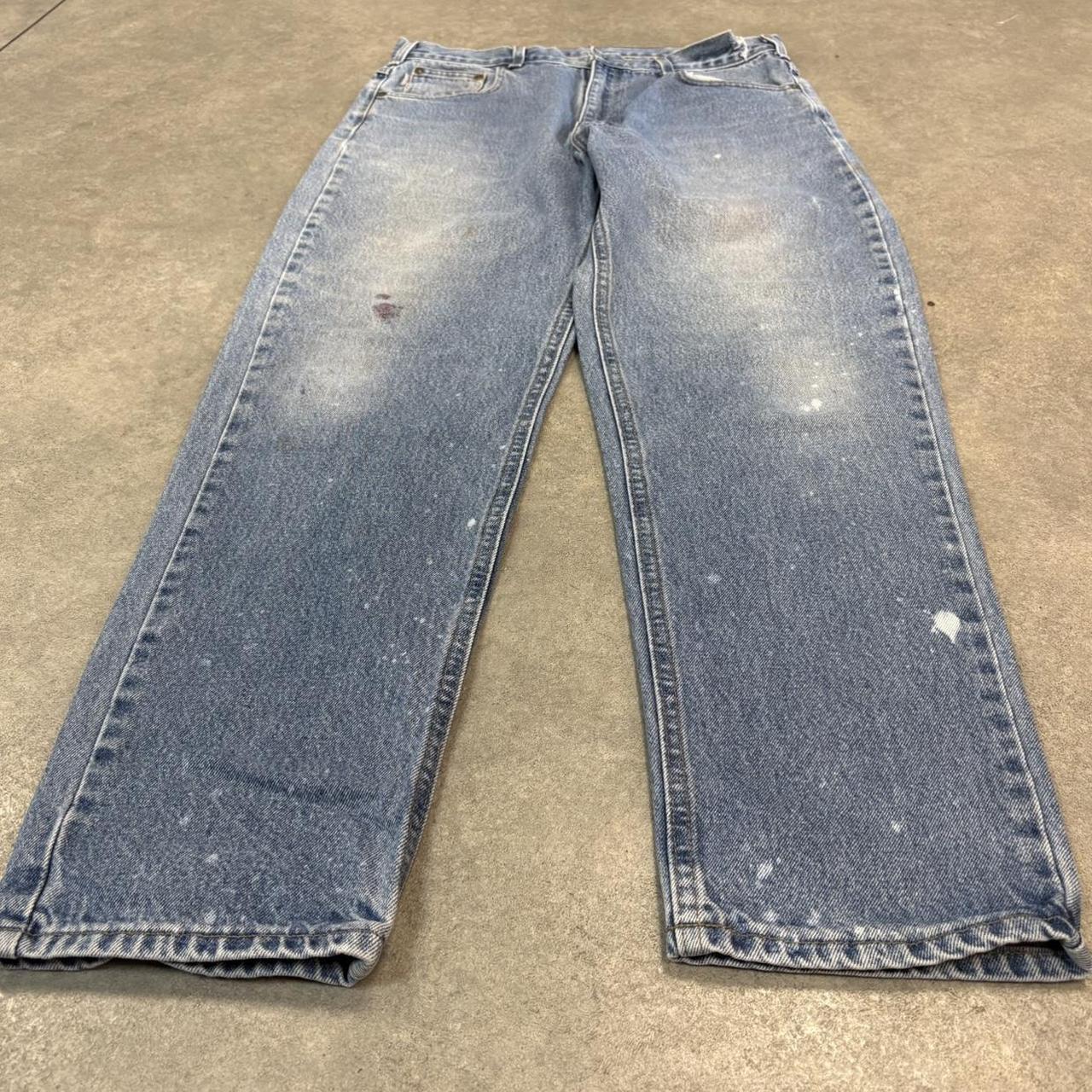 Vintage Light Blue Wash Carhartt Jeans Mens 36” Relaxed Denim Trousers Skate Western Vintage Y2K 90s