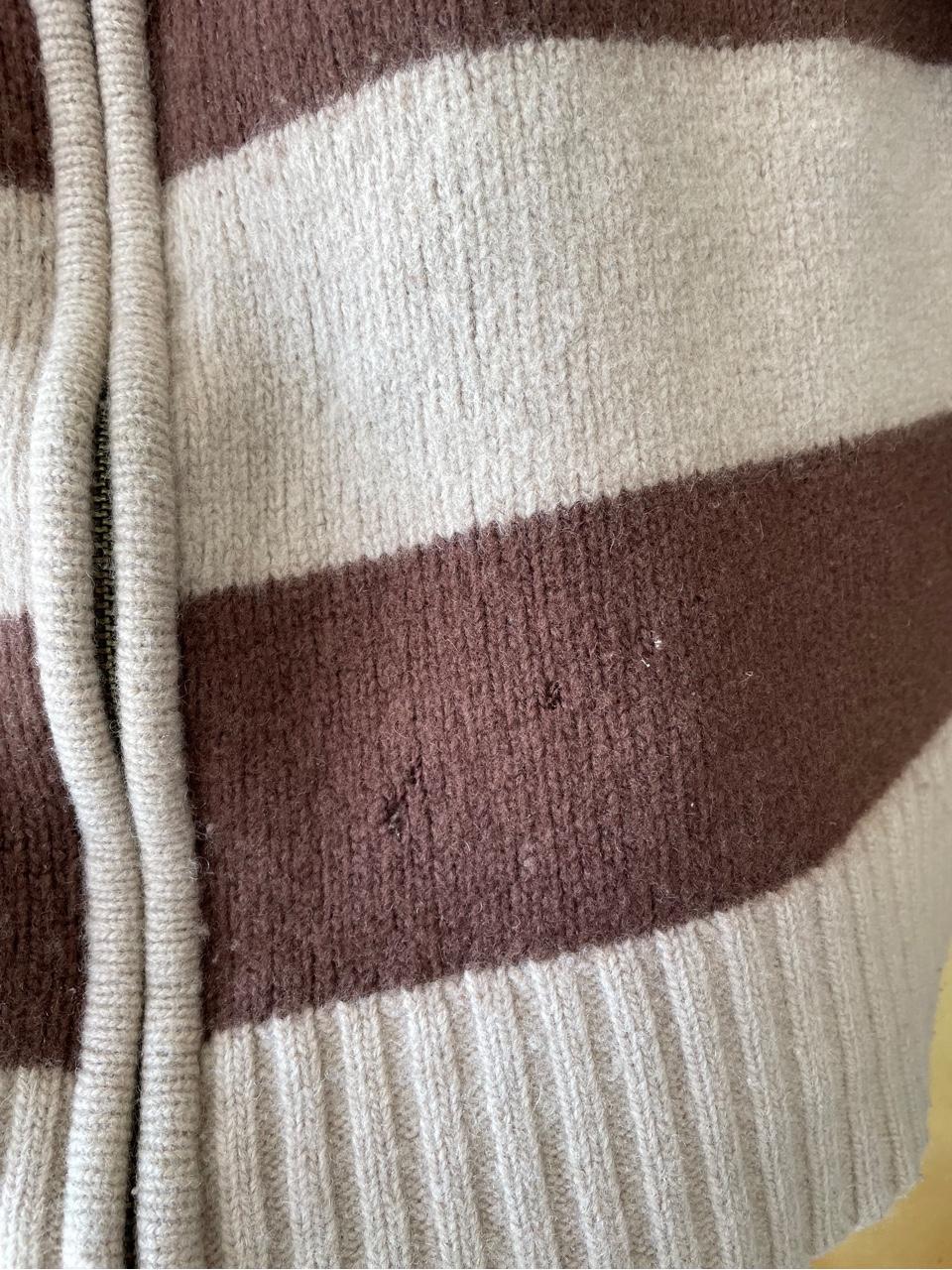 Y2K Animal Full Zip Striped Fleece