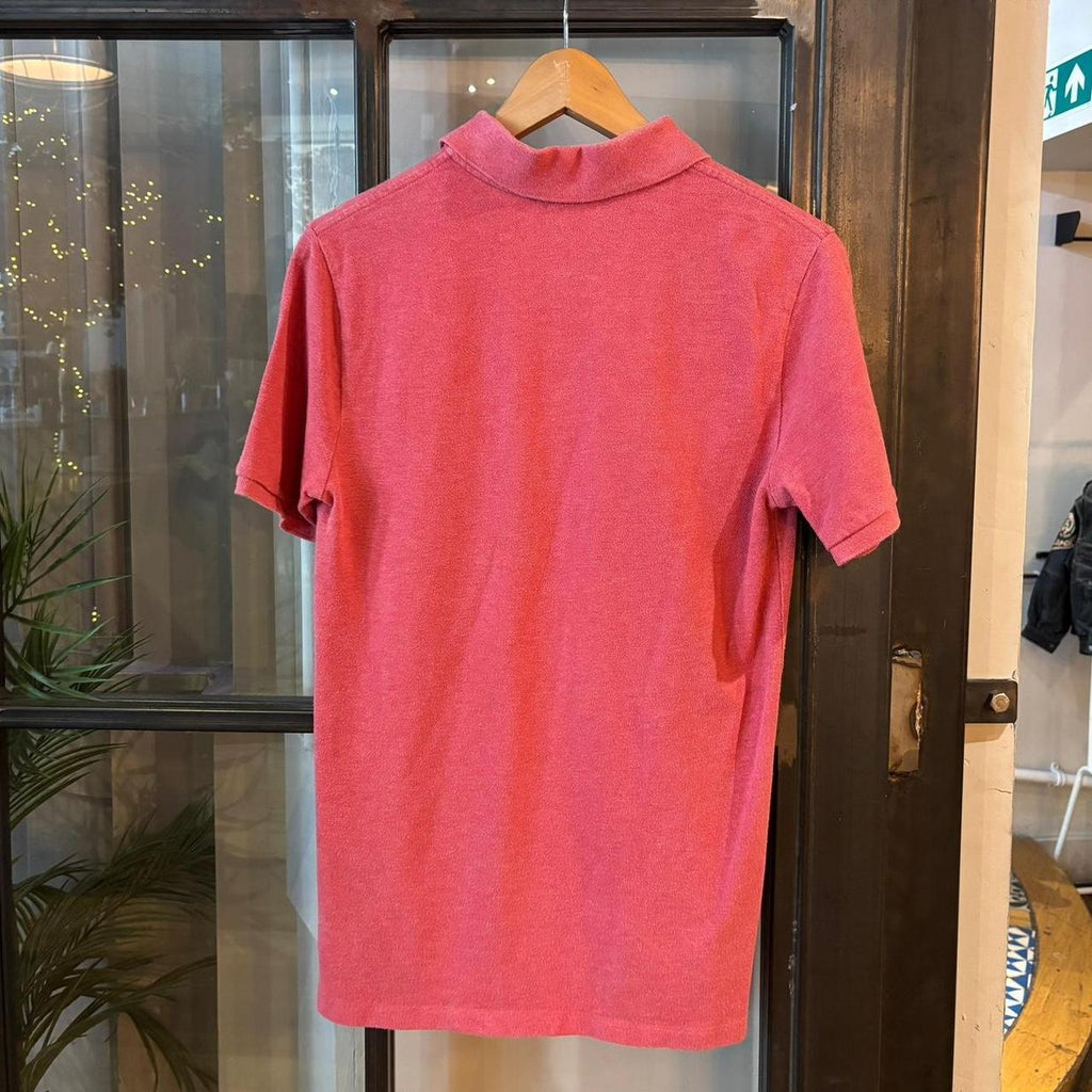 POL484F - Vintage Retro Ralph Lauren Plain Pink Polo Shirt Short Sleeve collared button up top  #Y2K #preppy #chiefkeef #oldmoney #ralphlauren