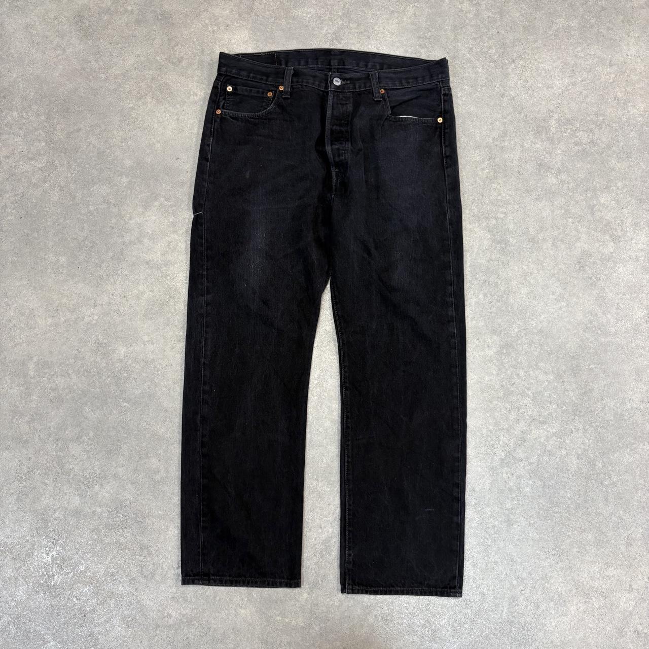 Vintage Levi's 501 Jeans Mens 36x30 Black Denim Wash Straight Leg Trousers Cowboy Western USA 90s Y2K