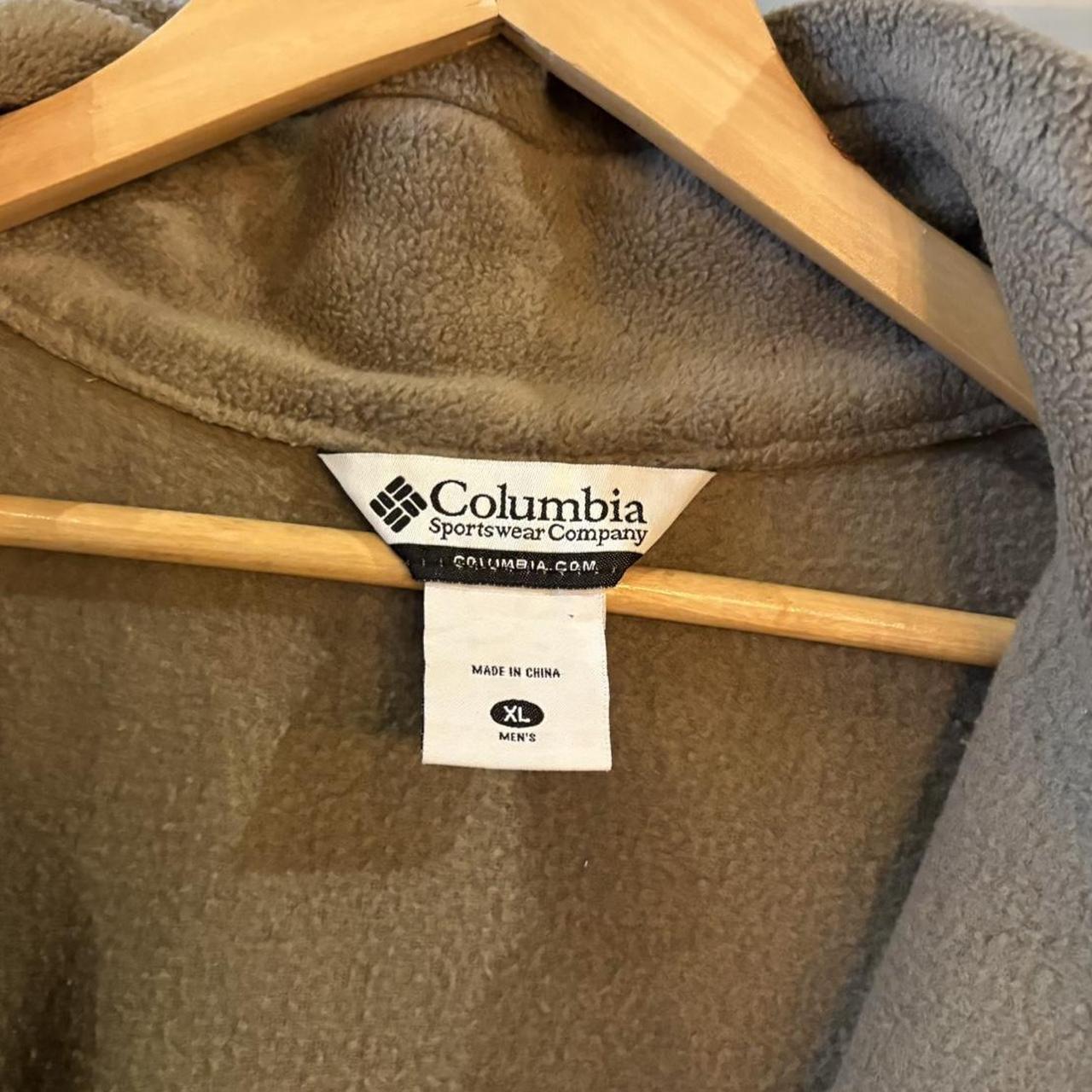 SWT663F - Vintage retro essential Grey / Khaki Columbia full zip up outdoor sweatshirt fleece jacket #columbia #outdoor #expedition #hike #gorpcore