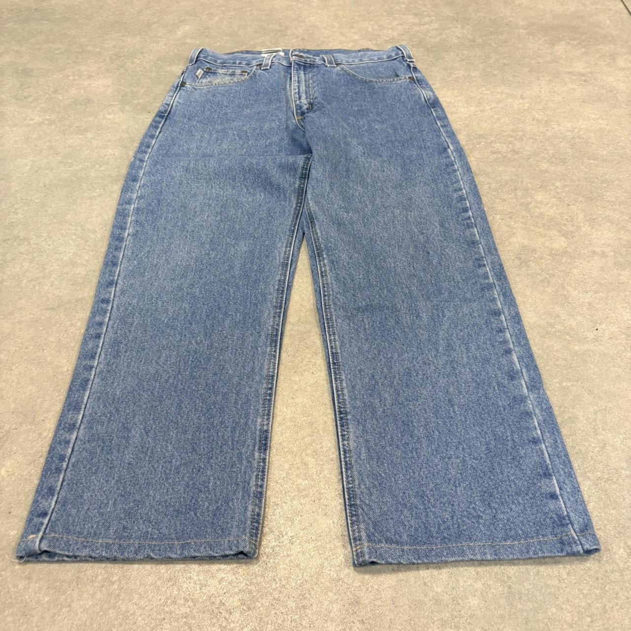 BR1912VA-U - Vintage retro essential Carhartt  Blue Wash Denim Jeans Trousers pants #denim #carhartt #skater #jeans #straightleg