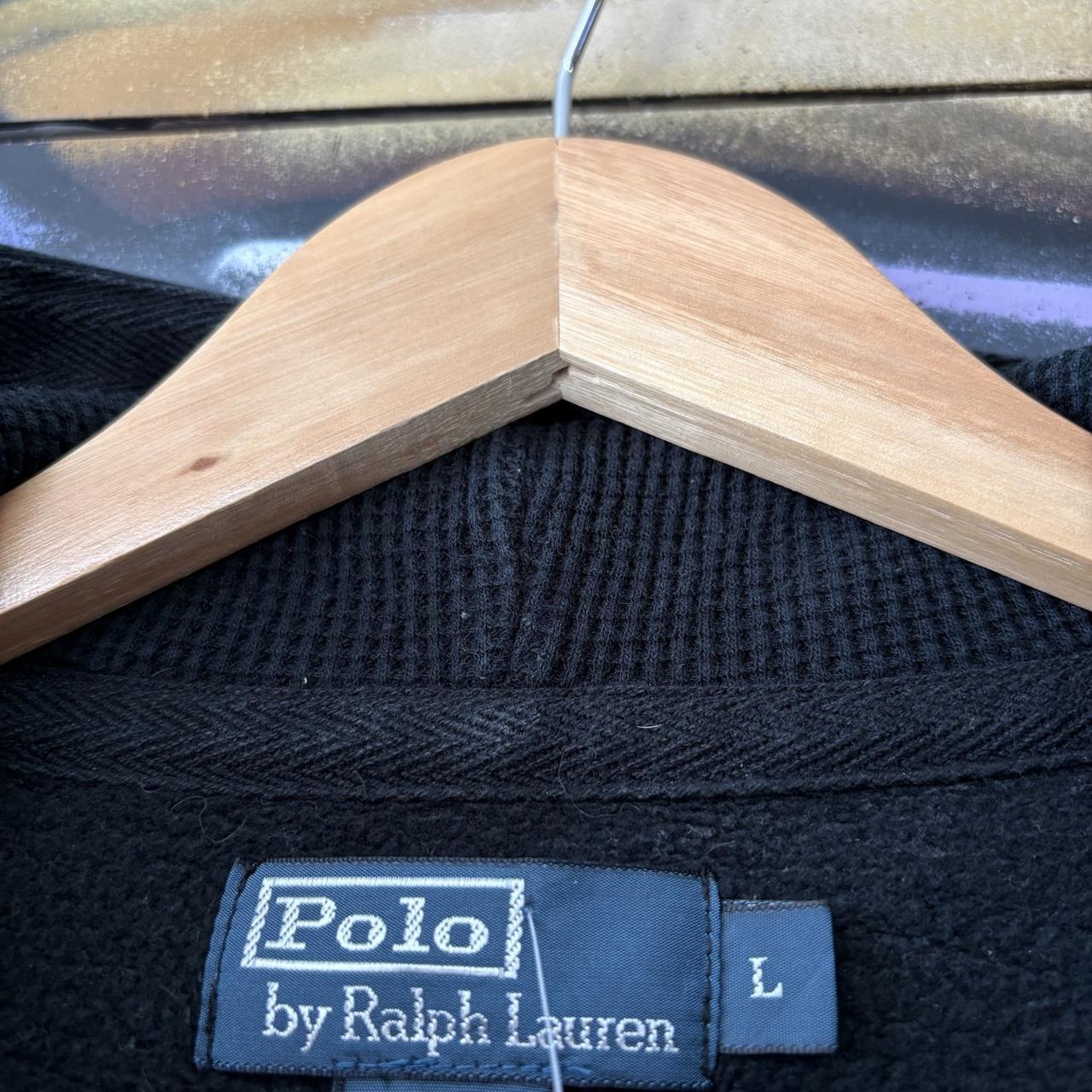 Vintage Polo Ralph Lauren Hoodie Mens Large Black Full Zip Sweatshirt  Jumper Preppy Old Money Top 90s Y2K 00s