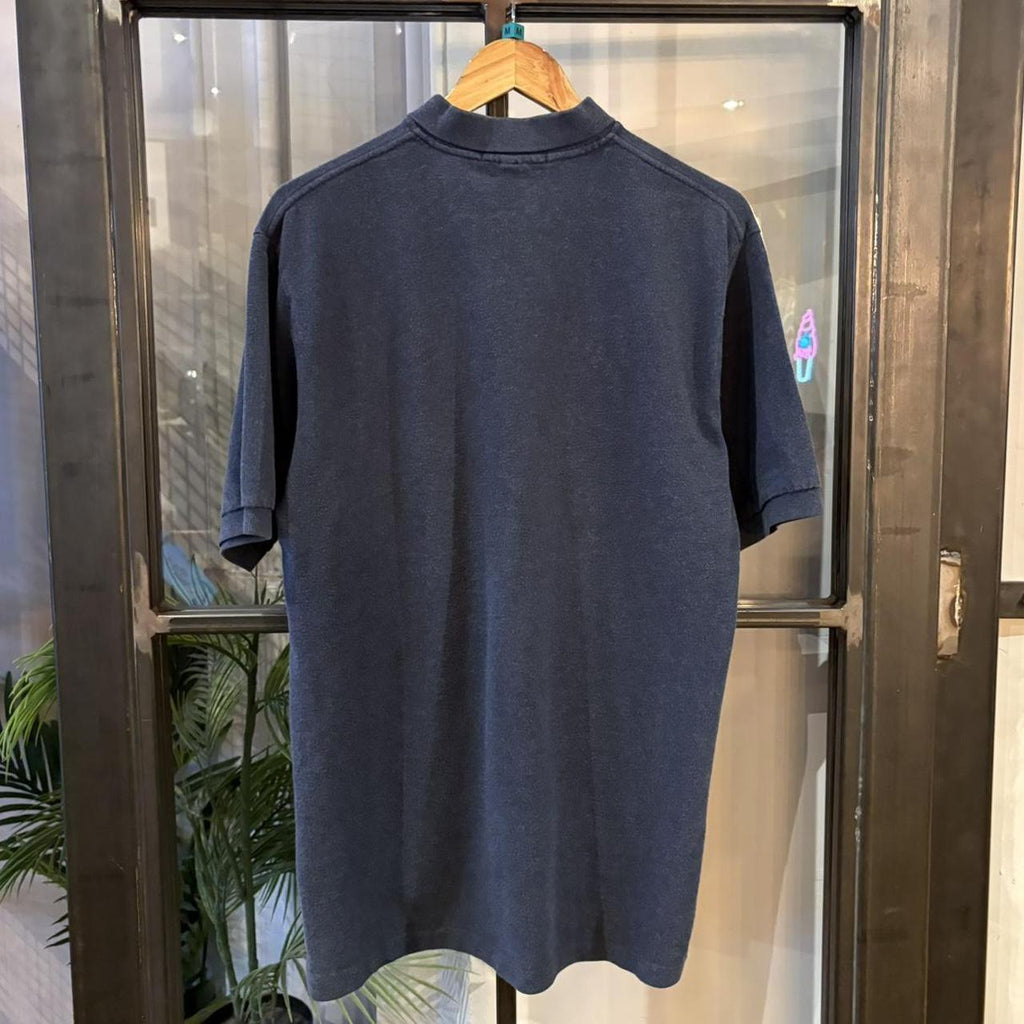 BR1912A-F - Vintage Retro Ralph Lauren Plain Navy Polo Shirt Short Sleeve collared button up top  #Y2K #preppy #chiefkeef #oldmoney #ralphlauren