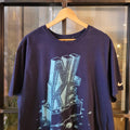 TEE130-P - Vintage Retro Essential Nike 3D Block Spellout Navy graphic print Top Tee T-shirt 90s 00s Y2K cropped wide boxy oversized fit