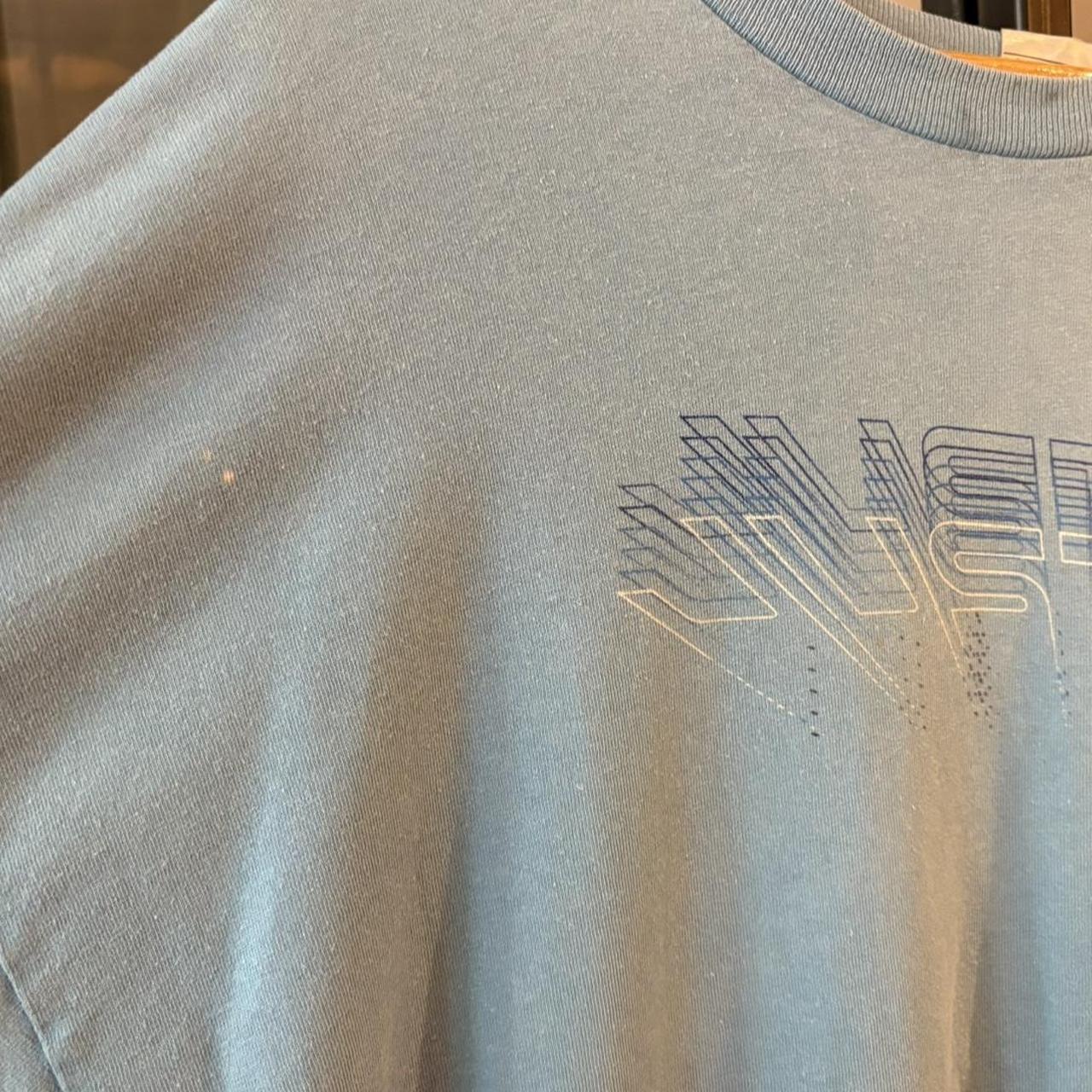 BR2804ED-F - Vintage Retro Essential Baby Blue Nike ‘ Just Do It ‘ Blurred Line Graphic Print Effect Top Tee T-shirt #90s #graphic #nike #essential #justdoit