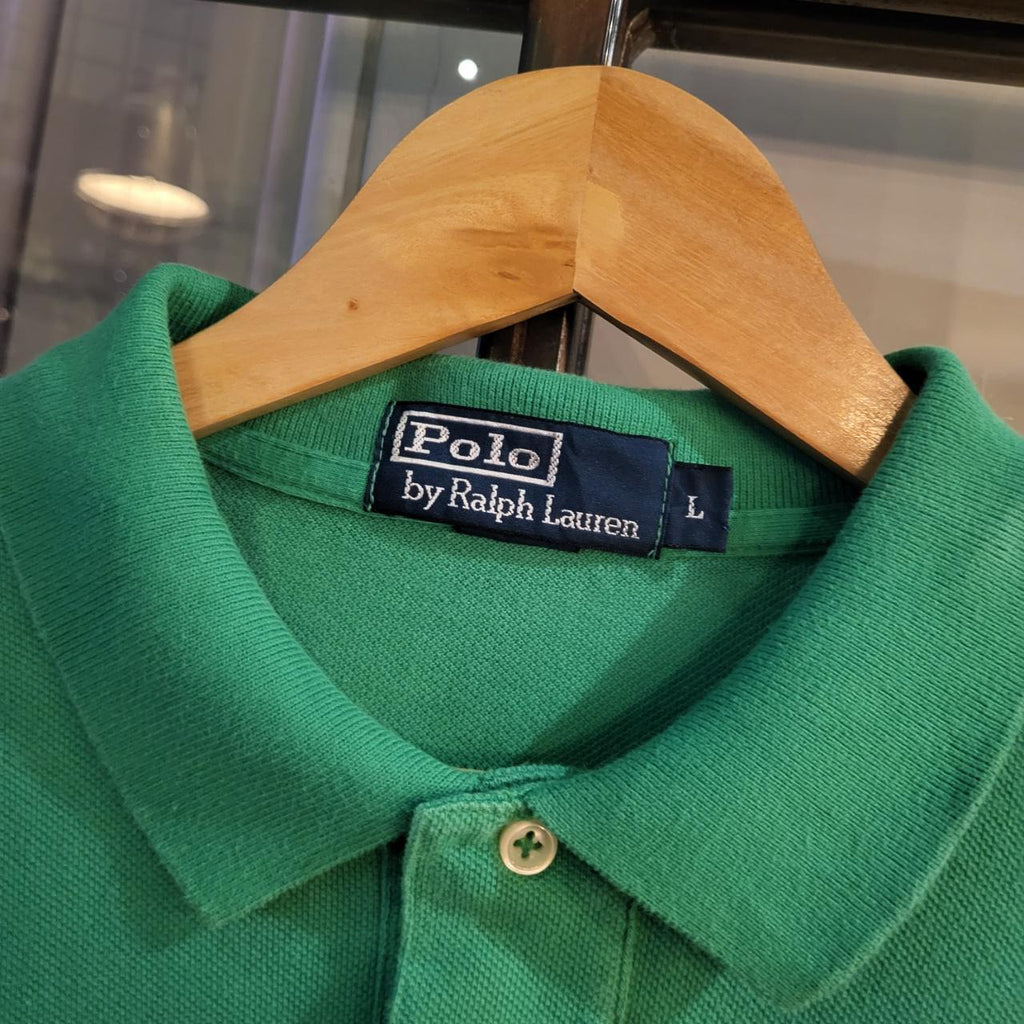 POL146P - Vintage Ralph Lauren Green Polo Shirt Short Sleeve collared button up top #Y2K #preppy #chiefkeef #golf