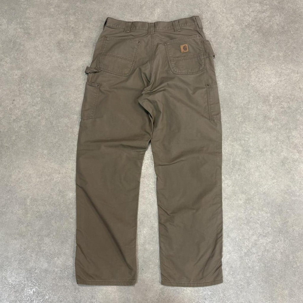 Vintage Carhartt Jeans Mens 35x32 Brown Carpenter Pants Trousers Straight Leg Skate Workwear Y2K 90s