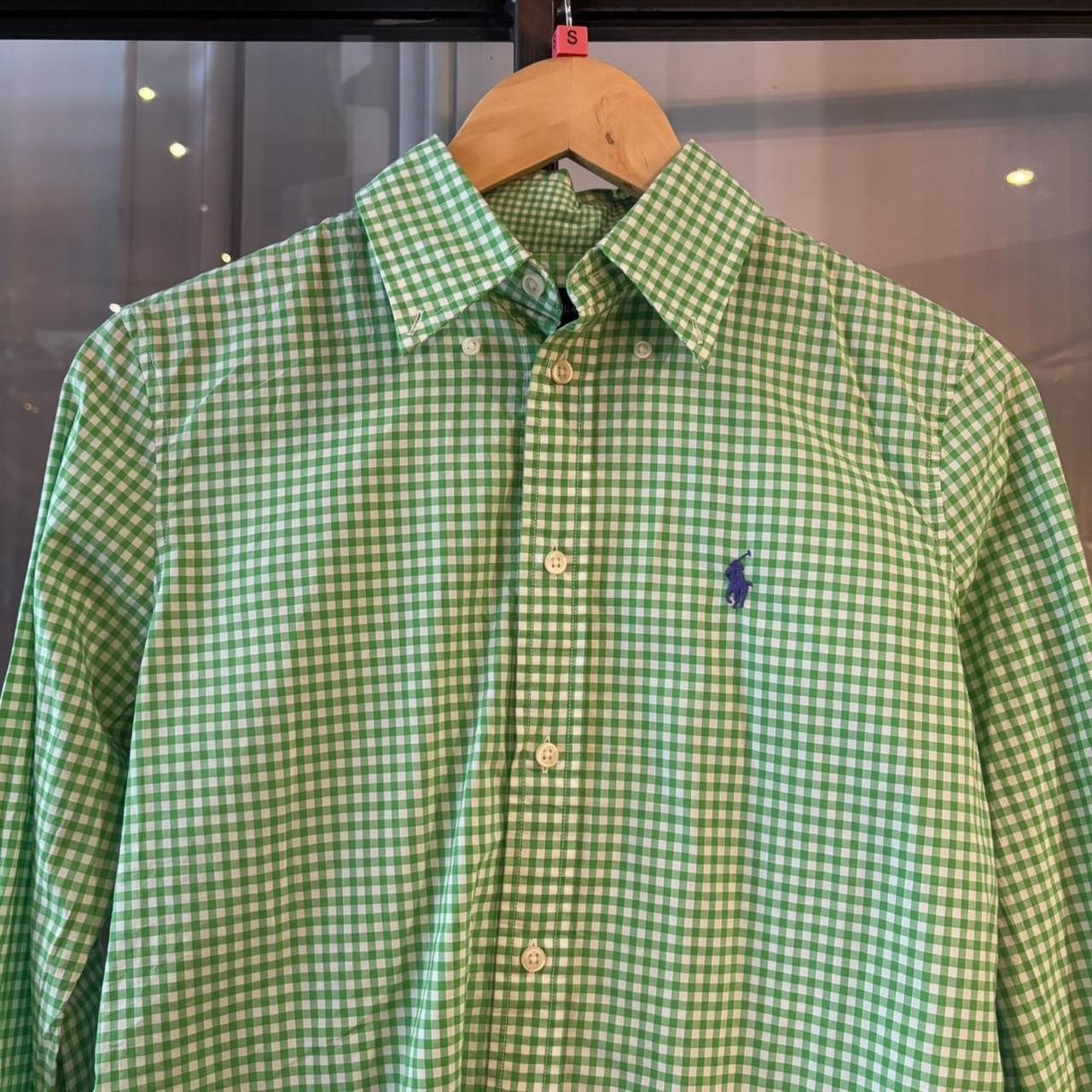 BR2804BD-F - Vintage Ralph Lauren green check pattern Longsleeve collared button up polo shirt top #Y2K #preppy #chiefkeef #smartcasual #oldmoney