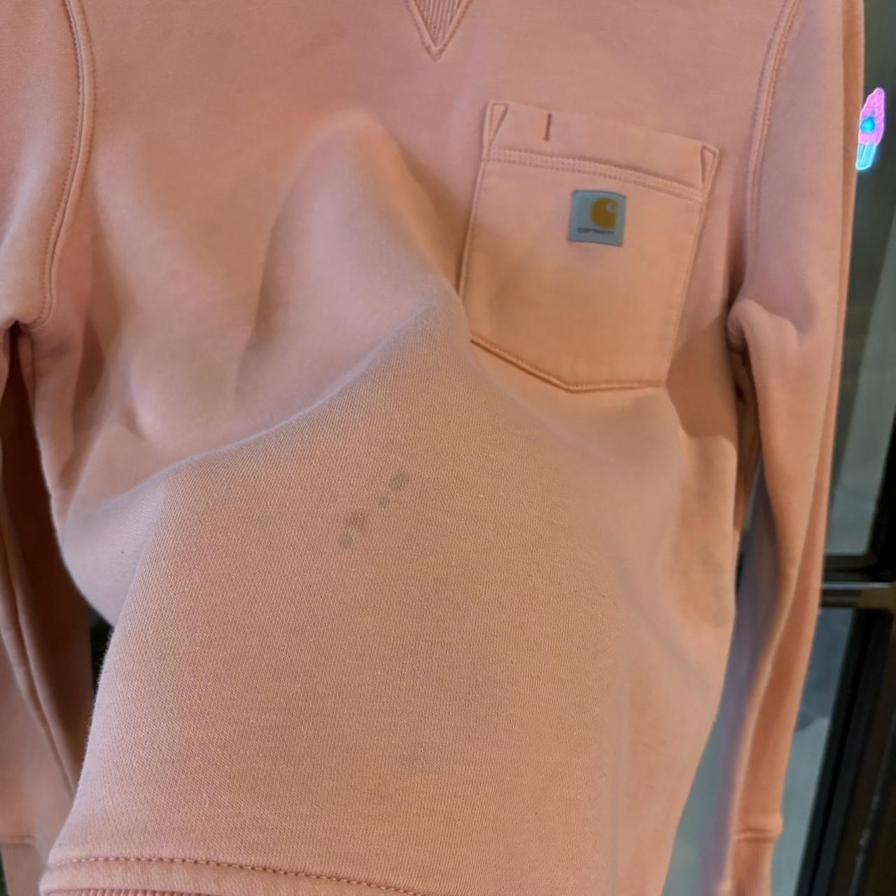 SWT611BR - Vintage Retro Essential Peach Carhartt Crewneck Jumper Sweatshirt with embroidered patch pocket logo #workwear #skater #essential #y2k #carhartt