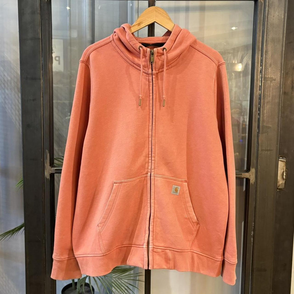 MA0109Z-P - Vintage Retro Essential Pino Carhartt Fulp Zip Sweatshirt Hoodie with embroidered patch pocket logo #carhartt #workwear #hoodie #skater #y2k