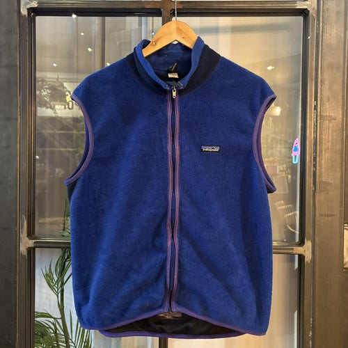 0325C64UF - Vintage retro essential Blue Patagonia full zip up gilet vest sleeveless fleece jacket #gilet #outdoor #patagonia #hike #gorpcore