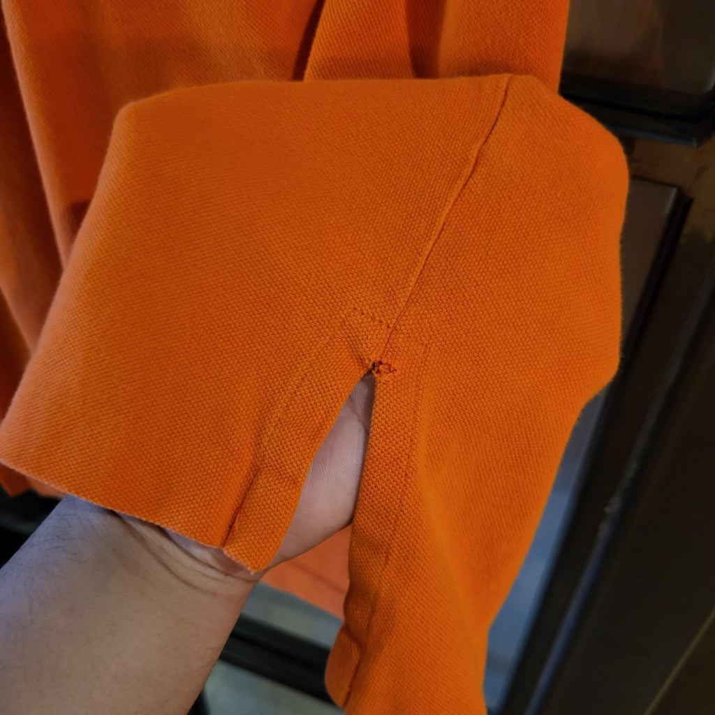 POL174 - Vintage Ralph Lauren Orange Polo Shirt Short Sleeve collared button up top #Y2K #preppy #chiefkeef #golf #oldmoney