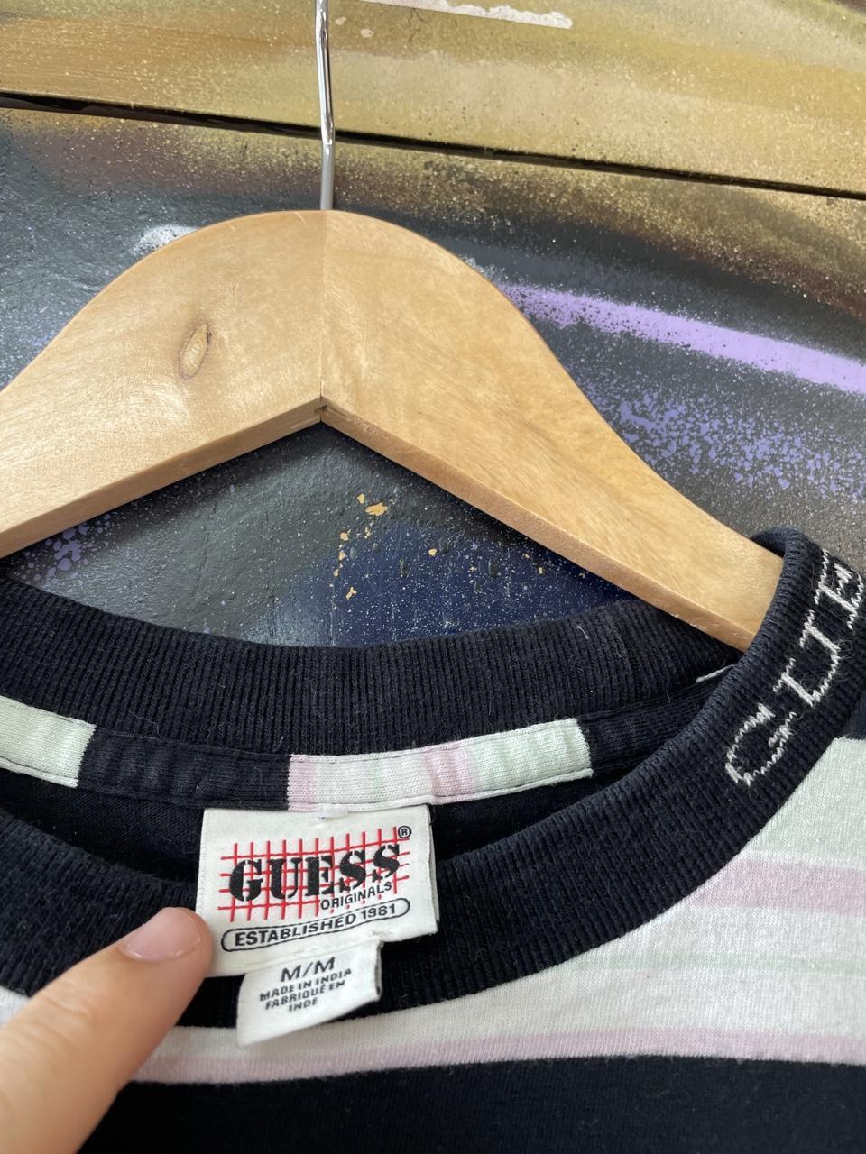 Guess Centre Logo Striped Tee