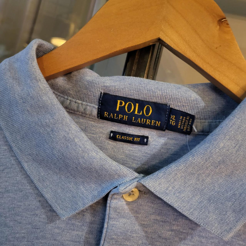 POL237 - Vintage Ralph Lauren Light Blue Polo Shirt Short Sleeve collared button up top #Y2K #preppy #chiefkeef #golf #oldmoney