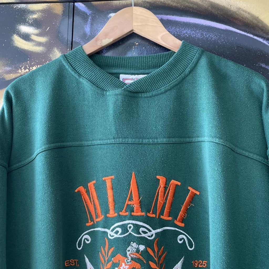 90s Miami Hurricanes Embroidered Sweatshirt