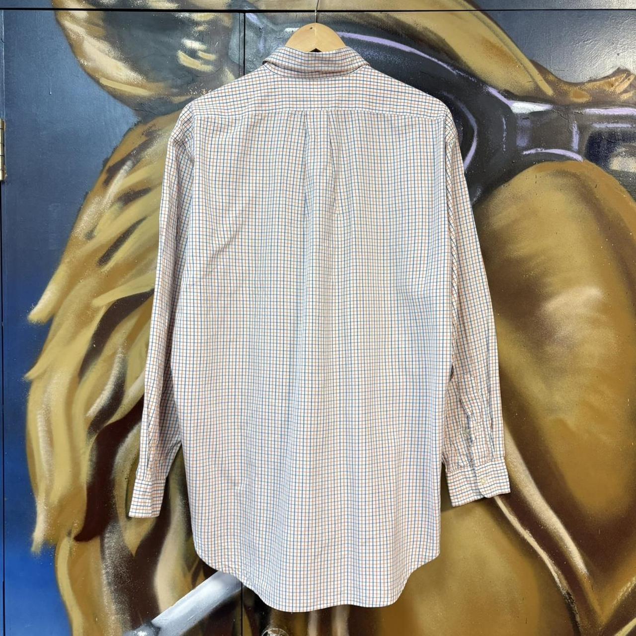 BR1912YN-P - Vintage Ralph Lauren Blue and Orange Check Longsleeve collared button up polo shirt top #Y2K #preppy #chiefkeef #smartcasual #oldmoney