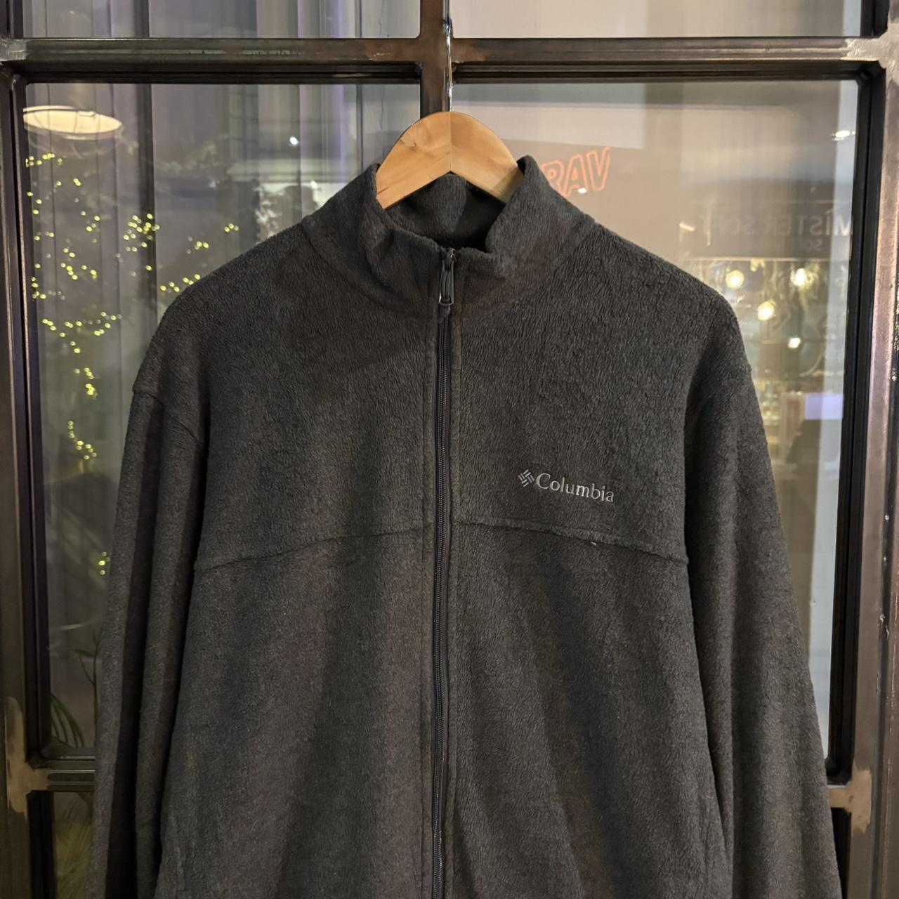 SWT413 - Vintage retro essential Columbia Dark Grey full zip up outdoor fleece jacket sweatshirt #columbia #outdoor #expedition #hike #gorpcore