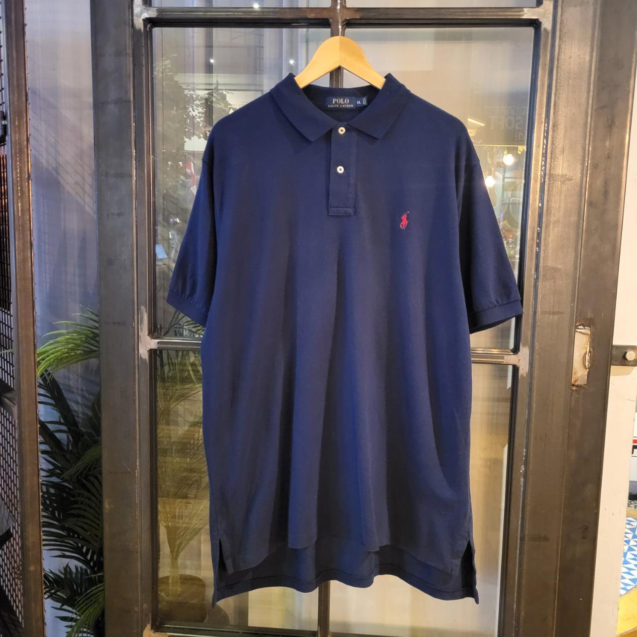 POL104 - Vintage Ralph Lauren Navy blue Polo Shirt Short Sleeve collared button up top #Y2K #preppy #chiefkeef #golf