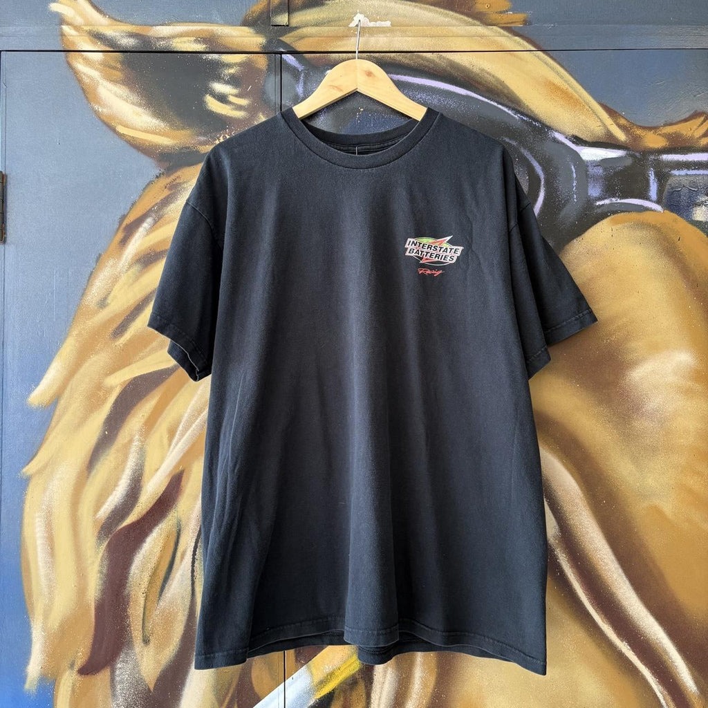 Vintage Interstate Barteries T Shirt Mens XL Black Racing 18 Nascar Graphic Print Top Tee T-shirt 90s Y2K 00s