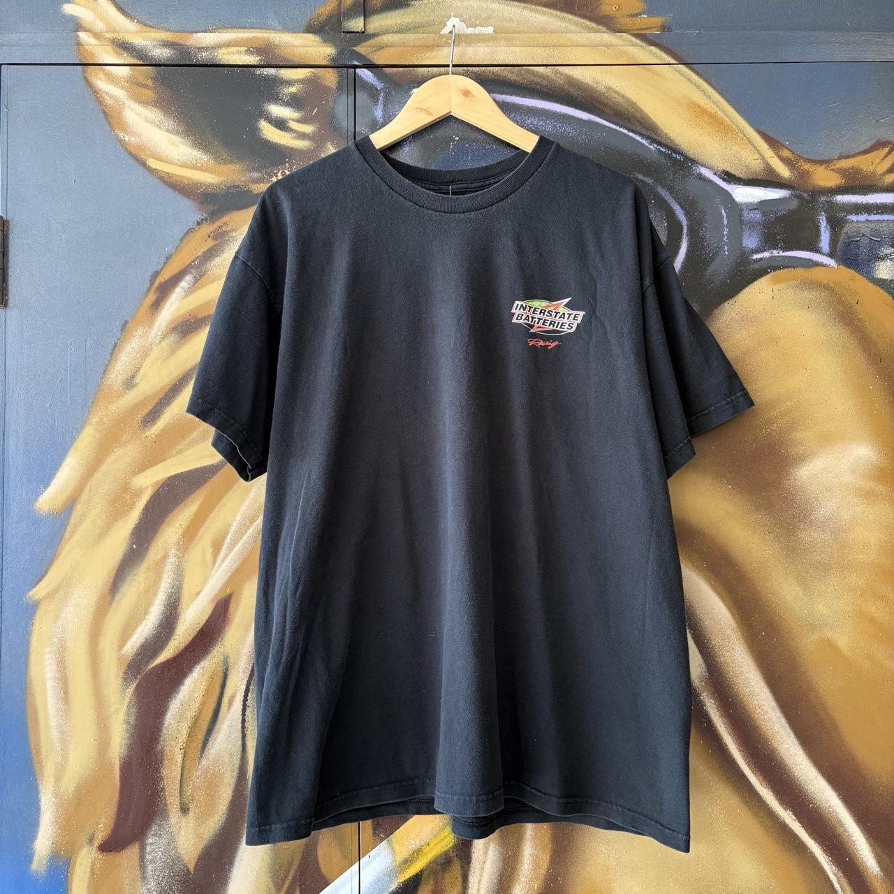 Vintage Interstate Barteries T Shirt Mens XL Black Racing 18 Nascar Graphic Print Top Tee T-shirt 90s Y2K 00s