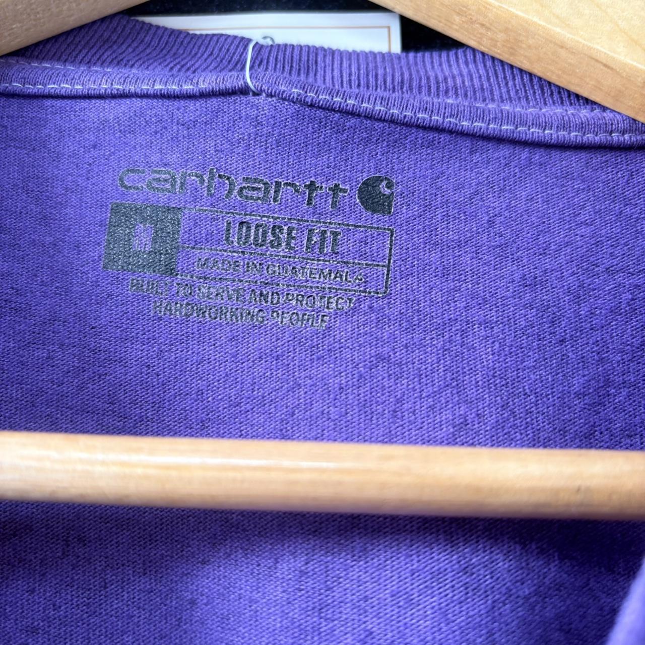BR2306OZ-U - Vintage Retro Essential Purple Dyed Carhartt Longsleeve Graphic Print Top Tee T-shirt with embroidered patch logo #skater #workwear  #carhartt #y2k #graphic