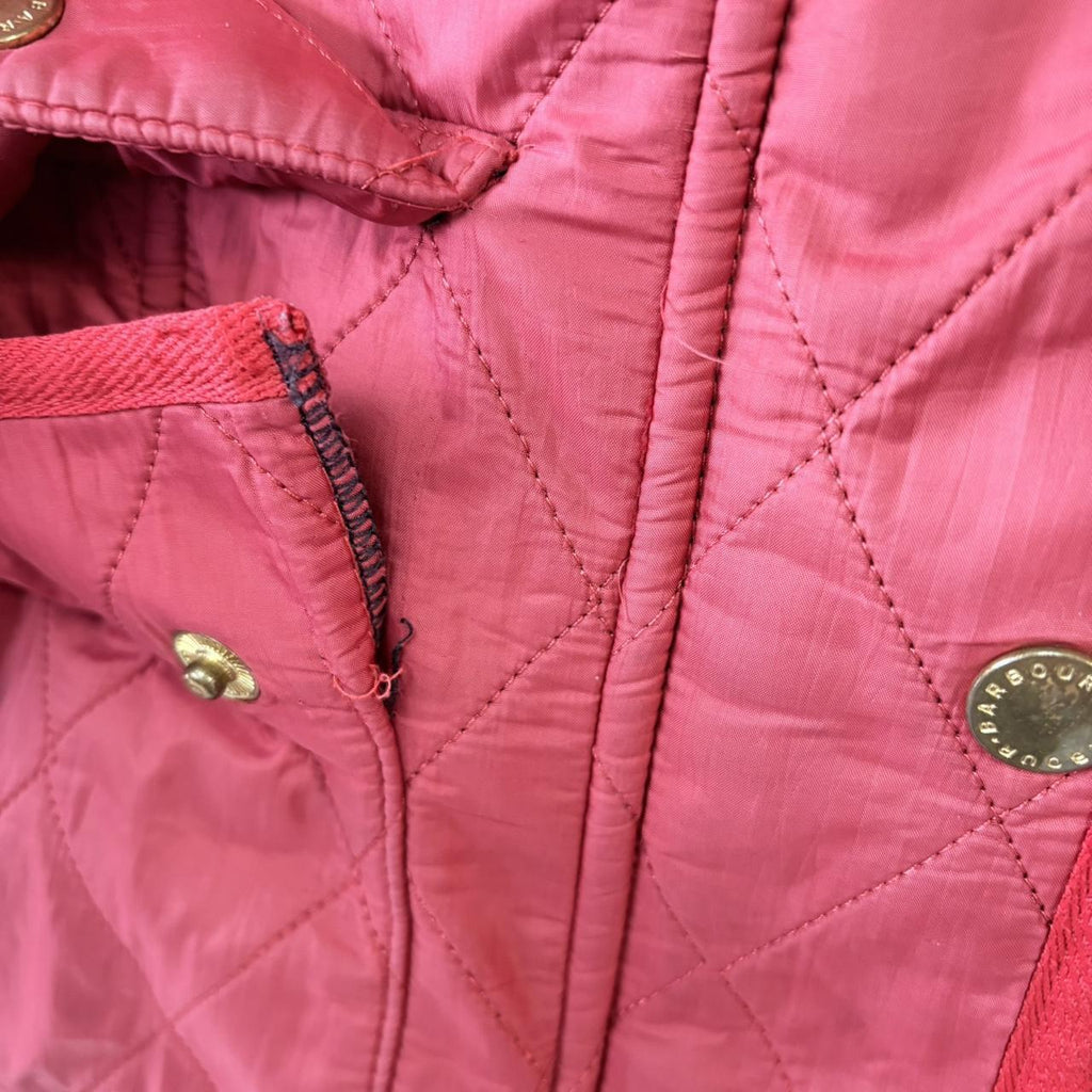 ADN0101CF-U - Vintage Retro Essential Red Barbour Full zip and button up quilted down padded lined jacket coat #british #oldmoney #quilted #outdoor #barbour