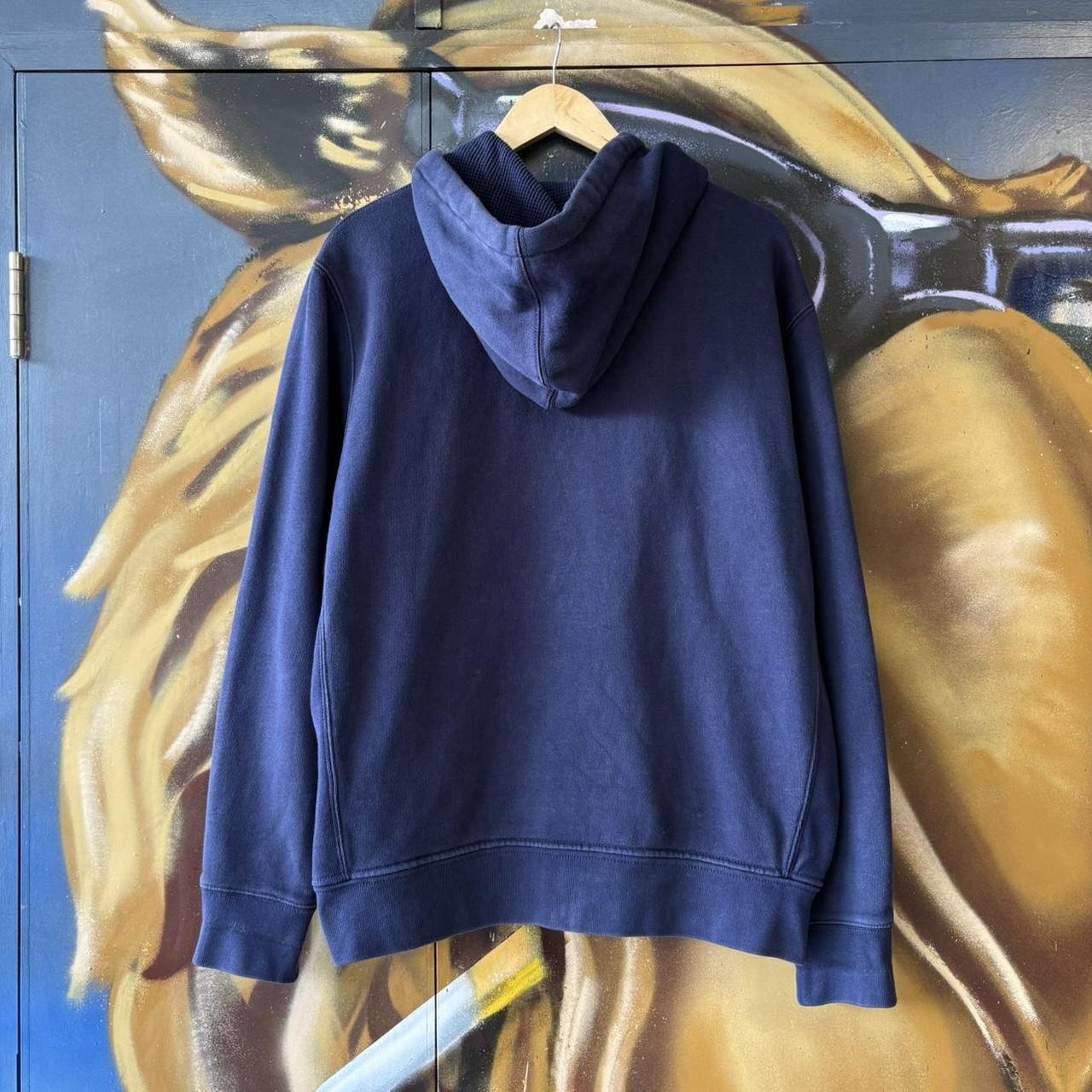 Vintage Ralph Lauren Hoodie Mens XL Navy Full Zip Up Preppy Pony Logo Jumper Thermal Hood Y2K 90s