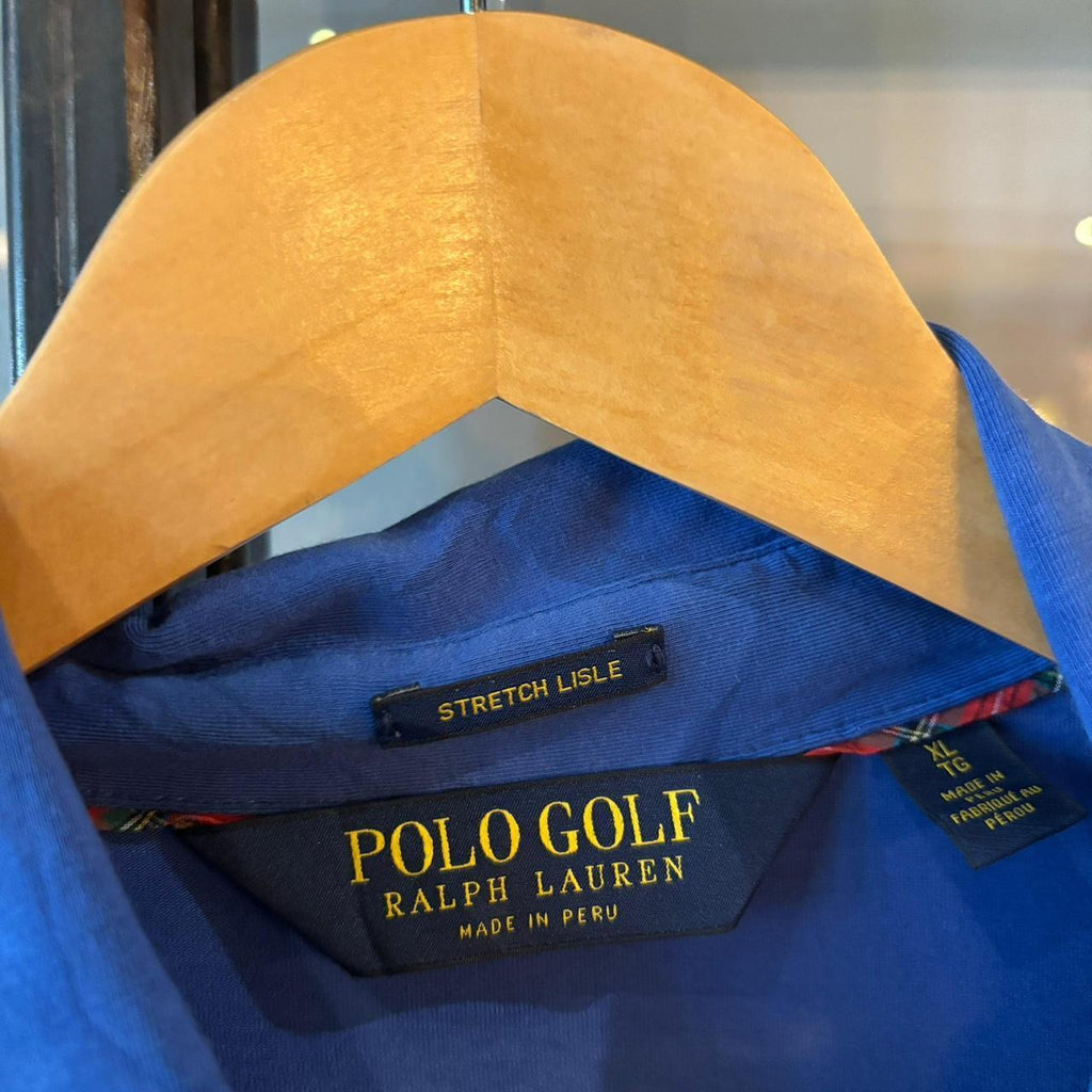 POL492F - Vintage Retro Ralph Lauren Blue Polo Shirt Short Sleeve collared button up top  #Y2K #preppy #chiefkeef #oldmoney #ralphlauren