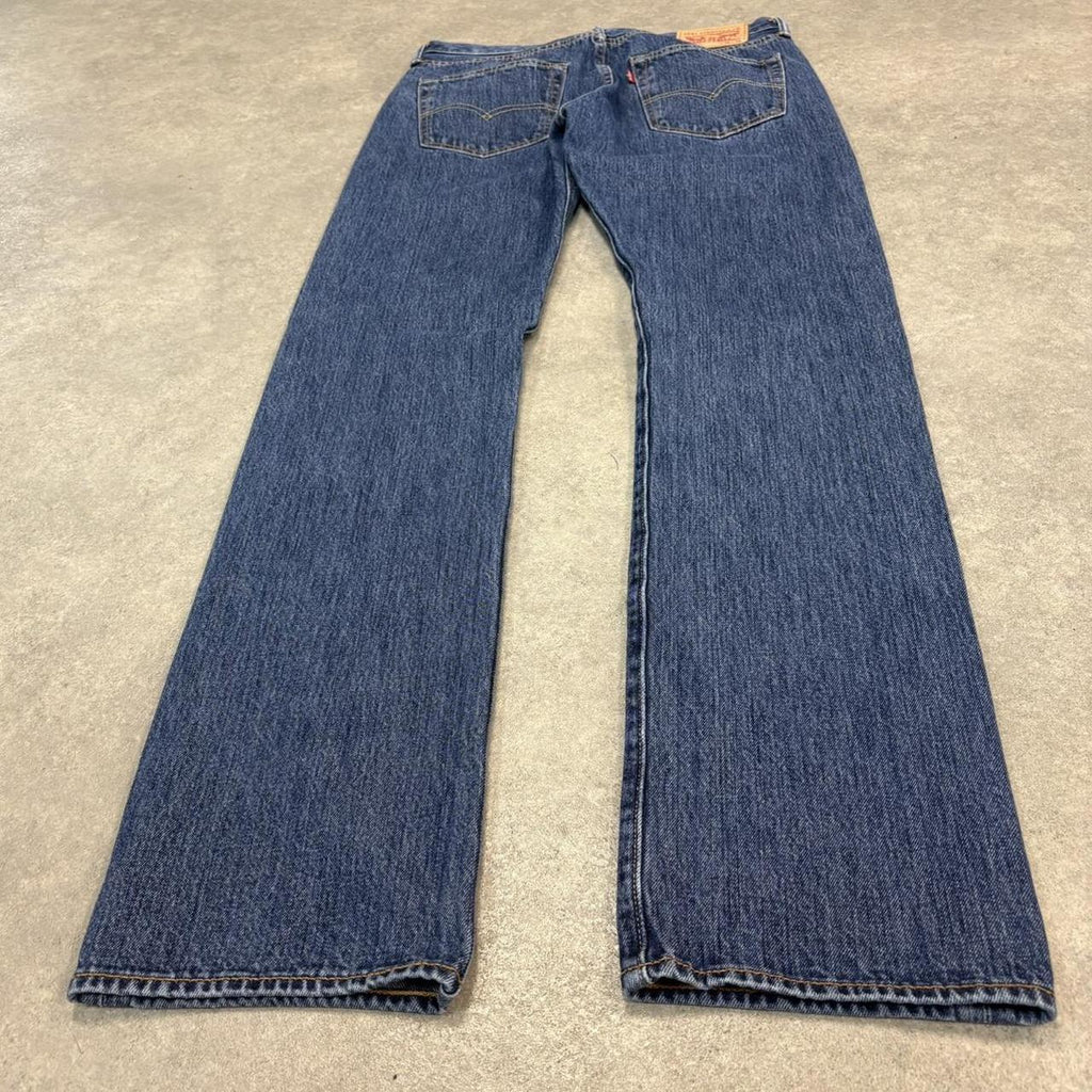 Vintage Levis 501 Jeans Mens 32" Waist Denim Wash Trouser 36" Straight Leg long Western Cowboy USA