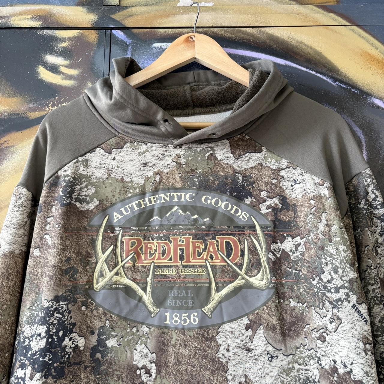 RedHead RealTree Camo Hoodie Large Graphic Logo Hunting Outdoor Streetwear Gorpcore Vintage 90s Y2K