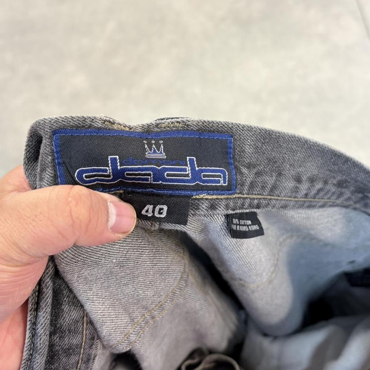 BR1912ZC-U - Vintage retro essential  Damani Dada y2k Baggy carpenter Black Wash Denim Jeans Trousers pants with embroidered labels and detailing #denim ##hiphop #y2k