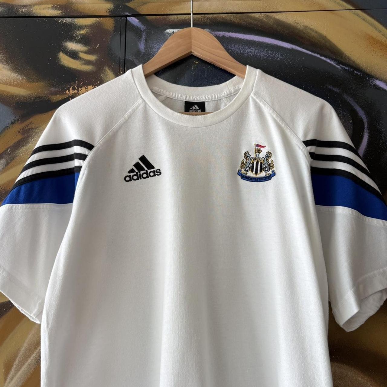 Vintage Adidas Newcastle United Training T Shirt Mens Medium White 2003 2005 Drill Football Tee Top NTL Y2K