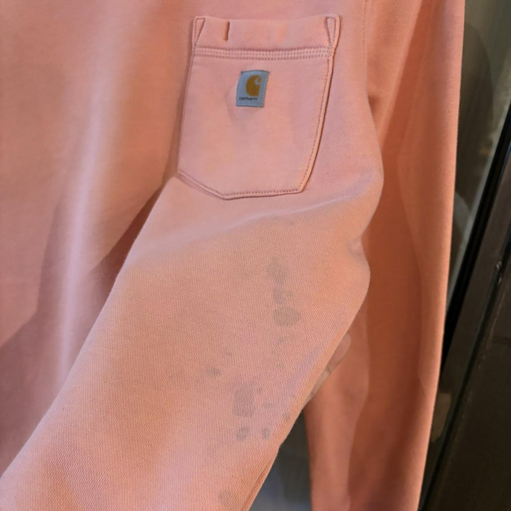SWT611BR - Vintage Retro Essential Peach Carhartt Crewneck Jumper Sweatshirt with embroidered patch pocket logo #workwear #skater #essential #y2k #carhartt