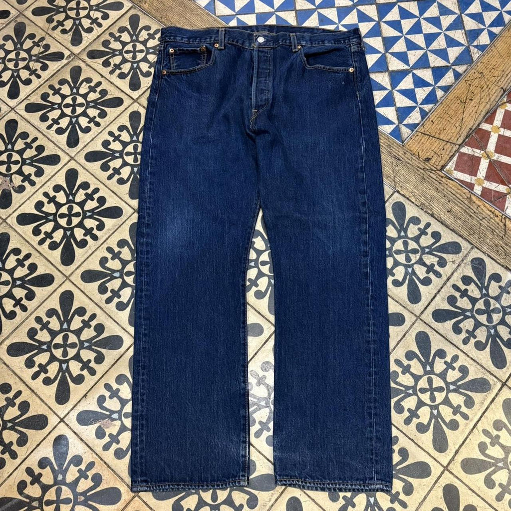 BR2804BB-F - Vintage retro essential  Levi’s 501 Straight Leg Dark Blue Wash Denim Jeans Trousers pants #denim #straightleg #levis501 #levis