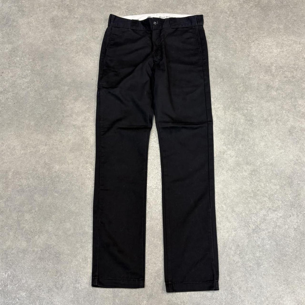 BR1912ZY-U - Vintage retro essential Black Dickies Skinny Straight Double Knee Trousers pants casual workwear #skater #utility #doubleknee #skinnystraight #dickies