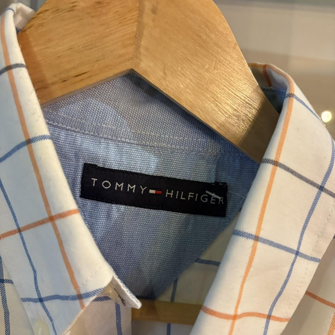 1224E29P - Vintage Tommy Hilfiger White Multi-colour Checked Shirt Short Sleeve collared button up #Y2K #preppy #chiefkeef #preppy #oldmoney