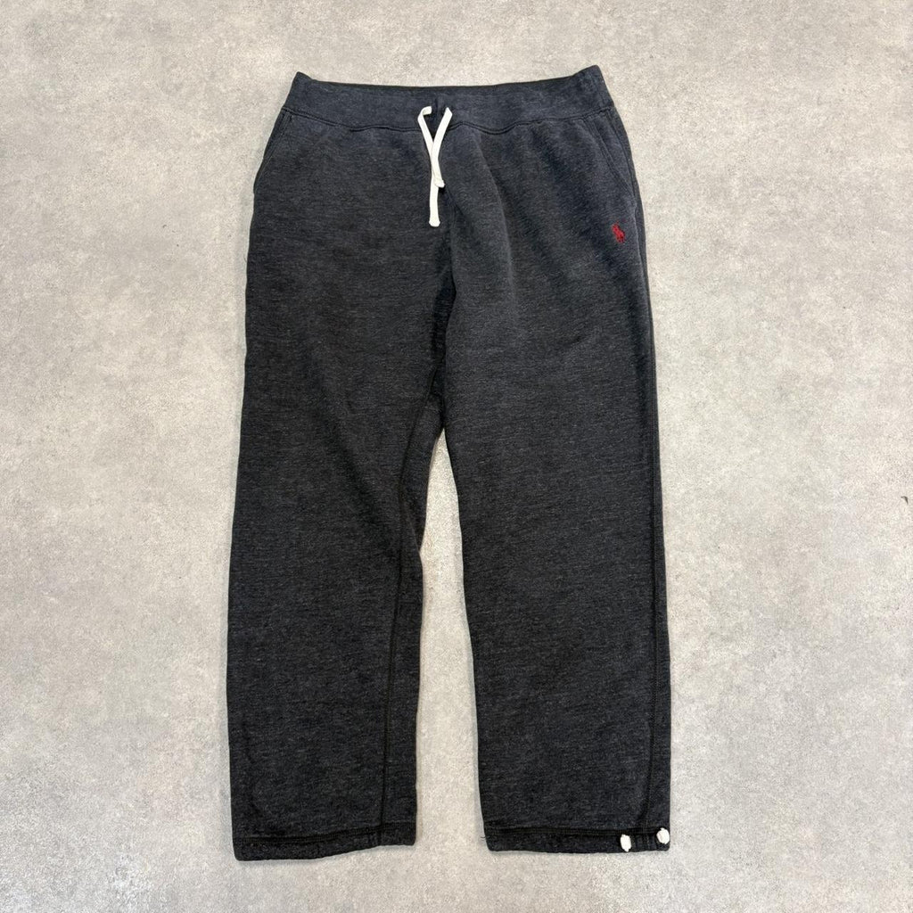 BR1912AFZ-U - Vintage retro essential Black Polo Ralph Lauren Black Jogging Bottoms pants with adjustable waist and hem #joggers #poloralphlauren