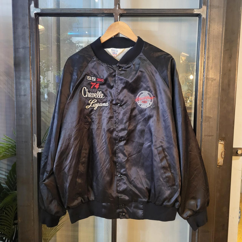 WDB004 - Vintage Retro Chevrolet ‘ The Hearbeat of America ‘ Black Essential Lightweight Varsity College Bomber style  Button Up Jacket #racer #racing #chevrolet #festival #90s