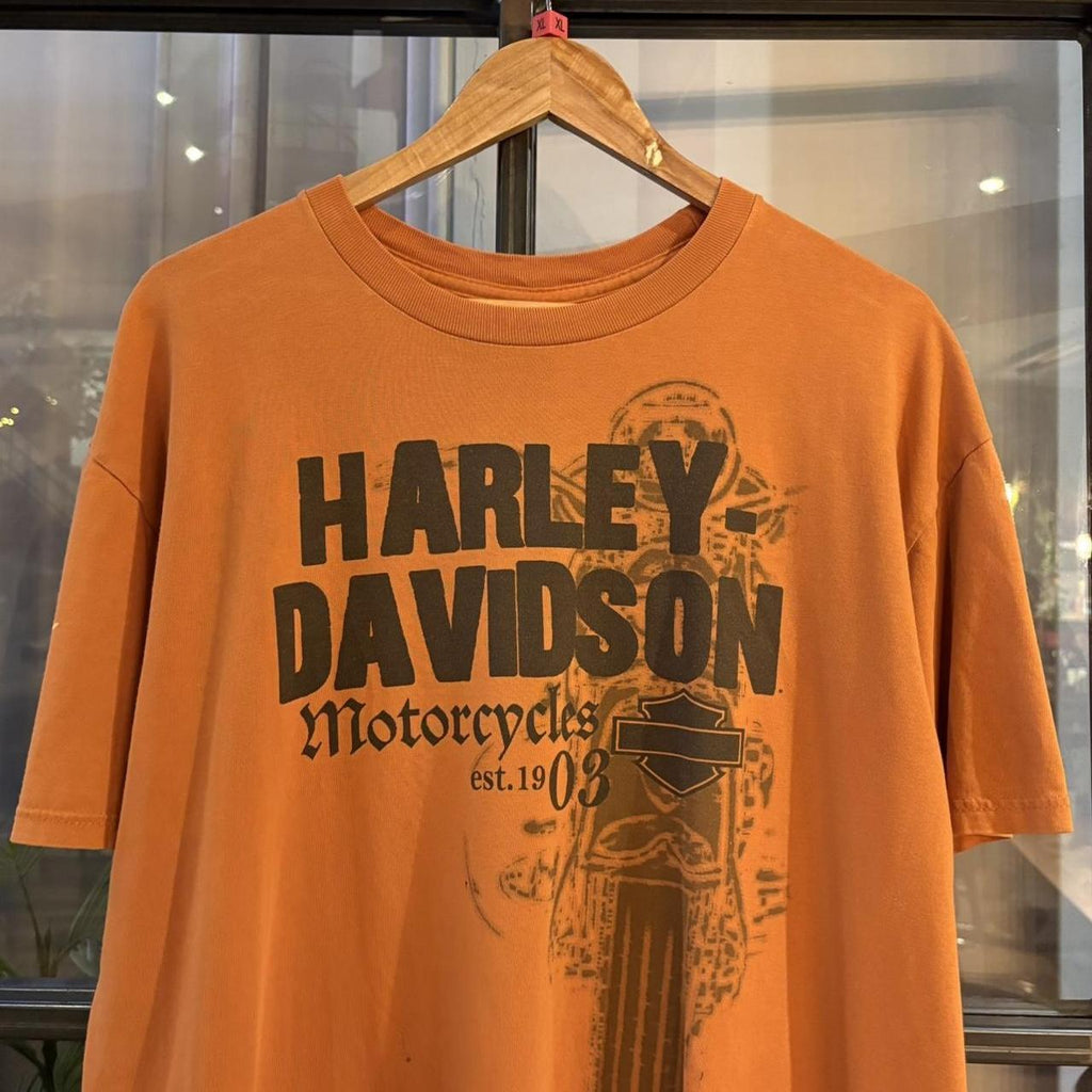 BR2401BJ-P - Vintage Retro Essential Orange Harley Davidson Grand Canyon Sedona, AZ Graphic Print Top Tee T-shirt #graphic #motorcycles #biker #harley #harleydavidson