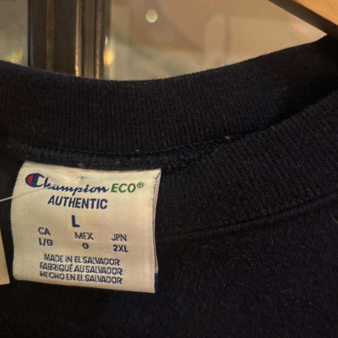 SWT646F - Vintage Retro Essential Navy Champion Crewneck Jumper Sweatshirt with embroidered logo #90s #sportswear #essential #y2k #champion